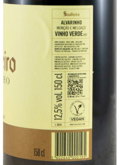 2024 Soalheiro Alvarinho branco 1,5L