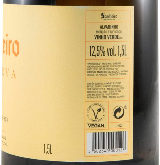 2023 Soalheiro Alvarinho Reserva branco 1,5L
