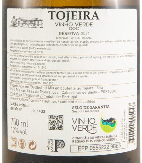 2021 Tojeira Reserva white