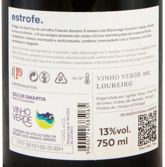 2024 Estrofe Barricas Loureiro Reserva white