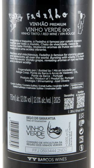2025 Ponte da Barca Fedelho Vinhão Premium red