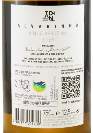2025 Anselmo Mendes & Dirk Niepoort ADN Alvarinho branco