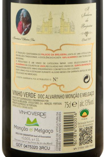 2025 Palácio da Brejoeira Alvarinho branco