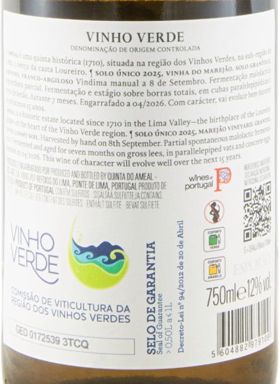 2025 Quinta do Ameal Solo Único white