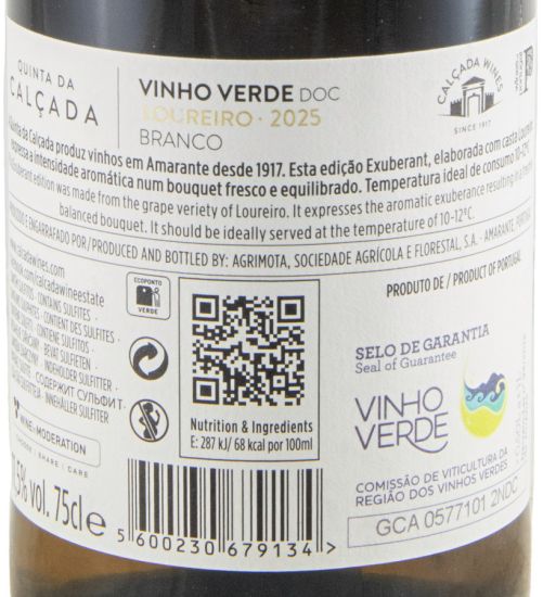 2025 Quinta da Calçada Exuberant Loureiro branco