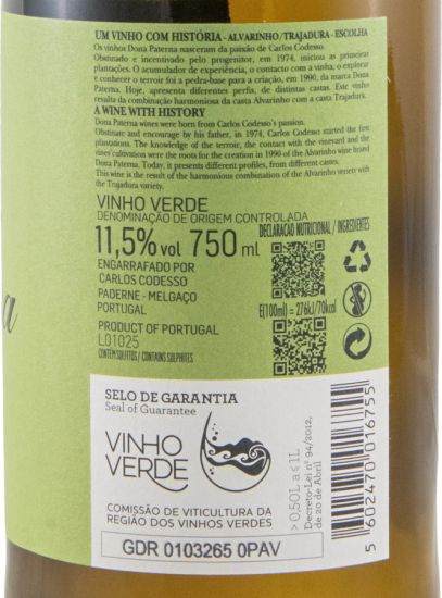 2025 Dona Paterna Alvarinho & Trajadura branco