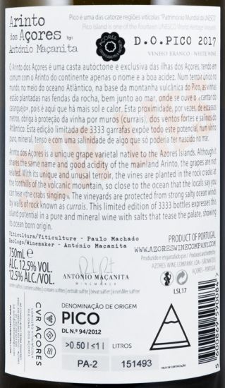 2017 Arinto dos Açores Sur Lies branco