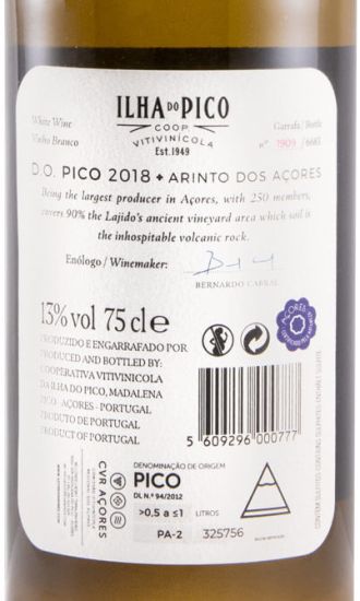 2018 Arinto dos Açores Sur Lies by António Maçanita branco