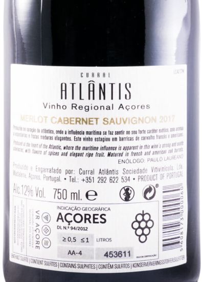 2017 Curral Atlântis Merlot & Cabernet Sauvignon red