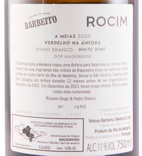 2020 Rocim & Barbeito A Meias Verdelho na Ânfora white