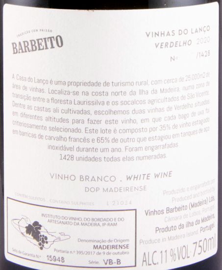 2020 Barbeito Vinhas do Lanço Verdelho branco