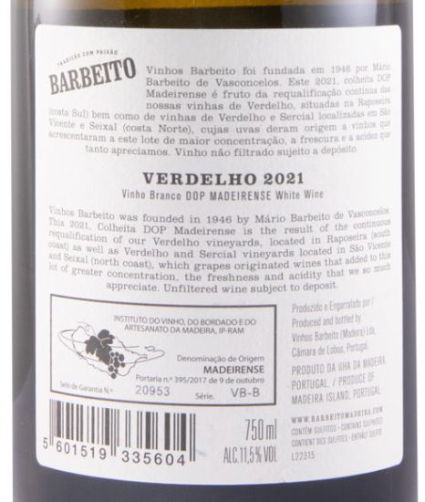 2021 Barbeito Verdelho branco
