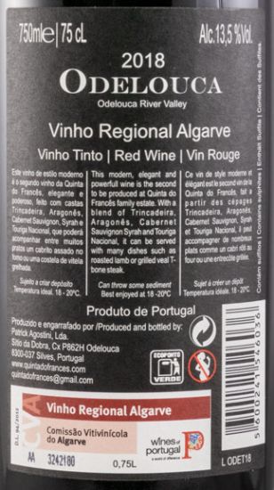 2018 Quinta do Francês Odelouca red