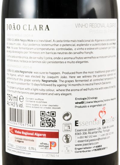 2014 João Clara Negramole tinto