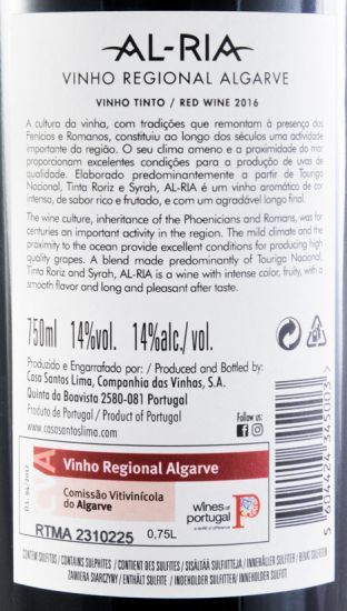 2016 Casa Santos Lima Al-Ria tinto