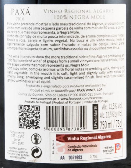 2016 Paxá Negra-Mole red