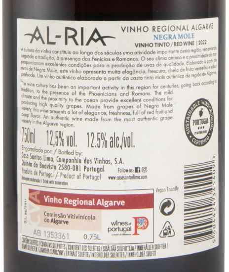2022 Casa Santos Lima Al-Ria Negra Mole tinto