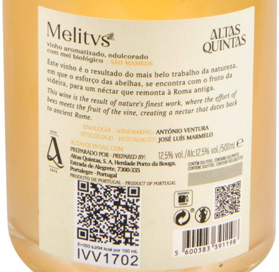 Altas Quintas Melitvs (vinho aromatizado com mel biológico) 50cl