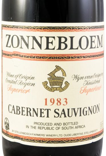 1983 Zonnebloem Cabernet Sauvignon Stellenbosh tinto
