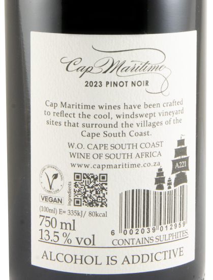 2023 Cap Maritime Pinot Noir Coastal tinto