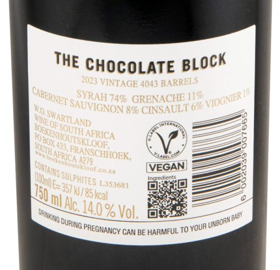2023 The Chocolate Block Swartland tinto