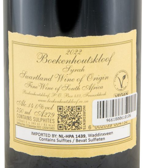 2022 Boekenhoutskloof Syrah Swartland tinto