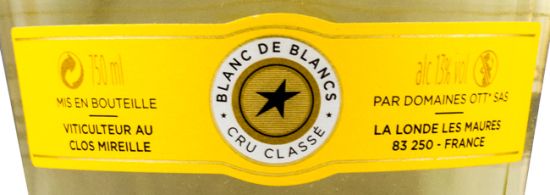 2014 Domaines Ott Clos Mireille Blanc de Blancs Côtes de Provence branco