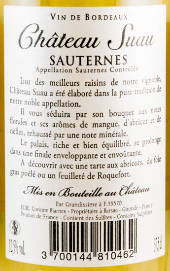 2012 Château Suau Sauternes branco 37,5cl