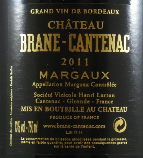 2011 Château Brane-Cantenac Margaux tinto
