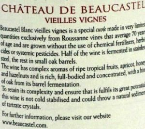 2008 Château de Beaucastel Vieilles Vignes Châteauneuf-du-Pape branco