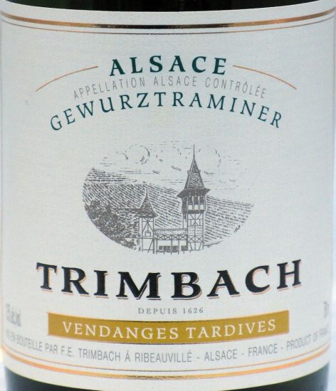 2002 Maison Trimbach Gewürzstraminer Late Harvest Alsace white