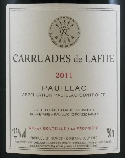 2011 Château Lafite Rothschild Carruades de Lafite Pauillac tinto