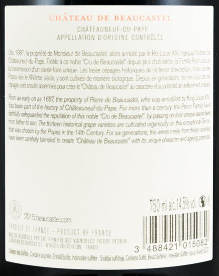 2015 Château de Beaucastel Châteauneuf-du-Pape red