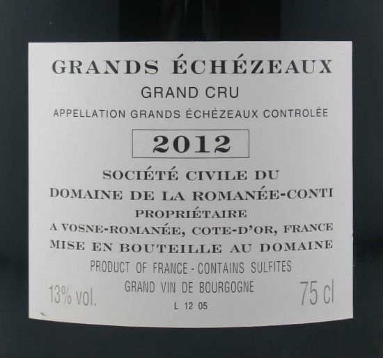 2012 Domaine de la Romanée-Conti Grand Cru Grands Échézeaux tinto