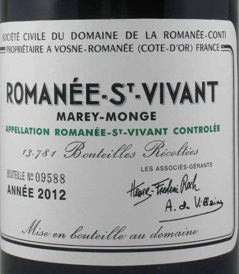 2012 Domaine de la Romanée-Conti Marey-Monge Romanée-Saint-Vivant red