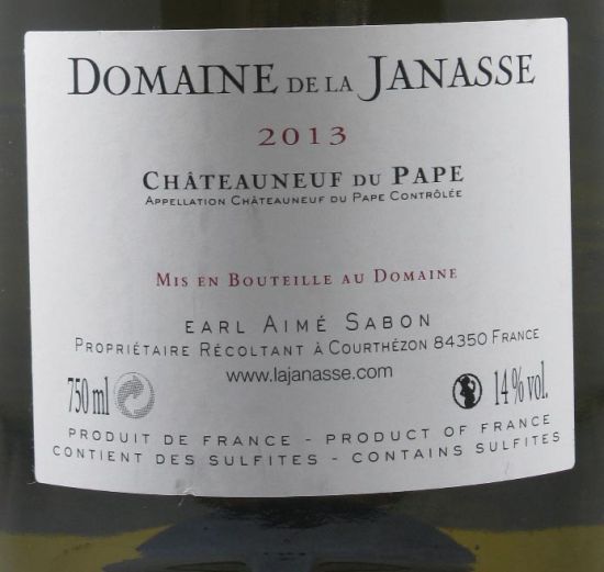 2013 Domaine de la Janasse Châteauneuf-du-Pape branco