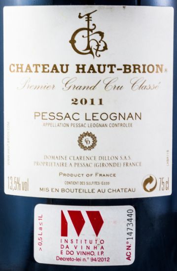 2011 Château Haut-Brion Pessac-Léognan tinto