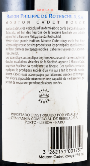 1990 Mouton Cadet Baron Philippe de Rothschild Pauillac tinto