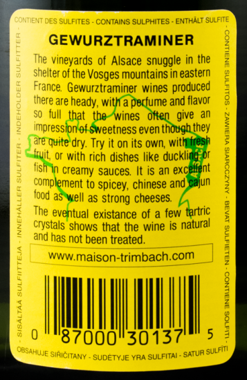 2013 Maison Trimbach Gewürztraminer Alsace branco