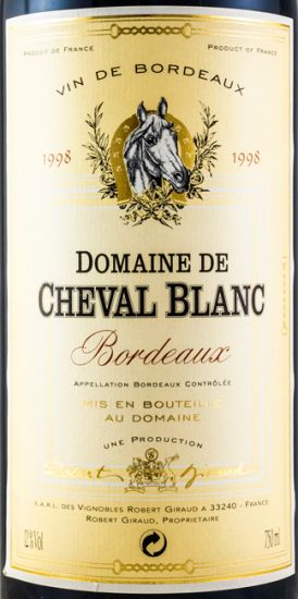 1998 Cheval Blanc Robert Giraud tinto