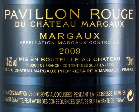 2009 Château Margaux Pavillon Rouge red