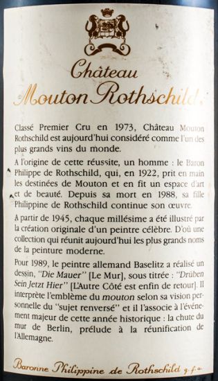 1989 Chateau Mouton Rothschild red