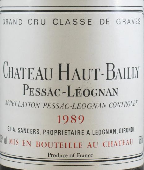 1989 Château Haut Bailly Pessac-Léognan tinto