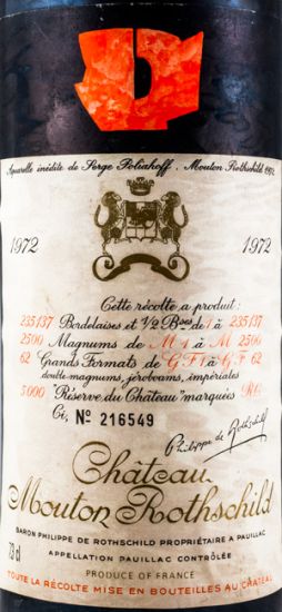 1972 Château Mouton Rothschild Pauillac tinto