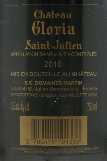 2010 Château Gloria Saint-Julien tinto