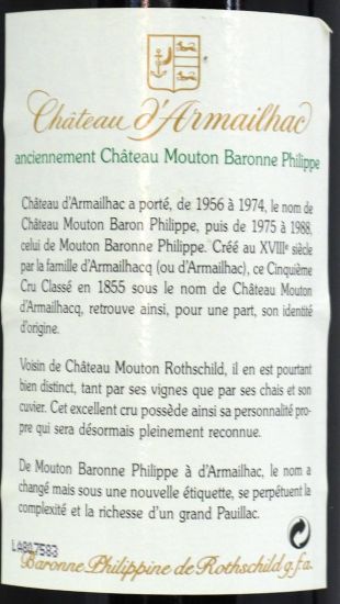 1997 Château d'Armailhac tinto