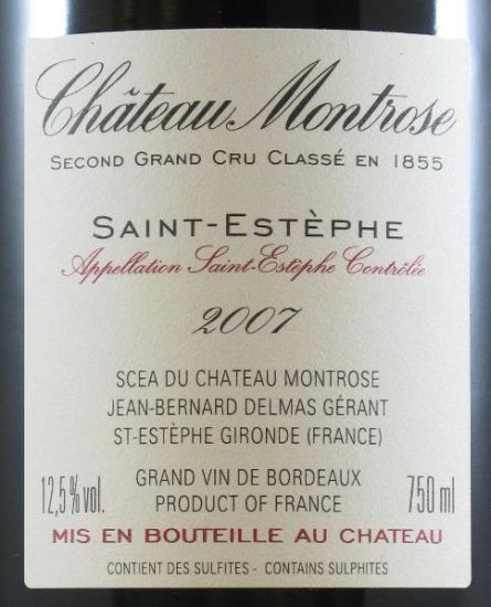 2007 Château Montrose Saint-Estèphe tinto