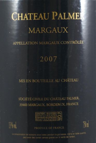 2007 Château Palmer Margaux tinto