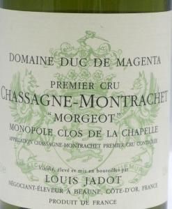 2009 Domaine Louis Jadot Morgeot Monopole Clos de la Chapelle Premier Cru Chassagne-Montrachet branco