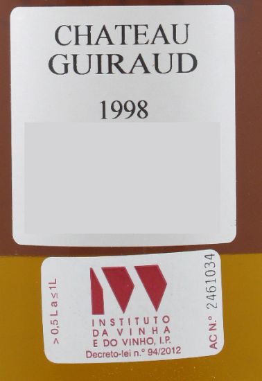 1998 Château Guiraud Sauternes branco